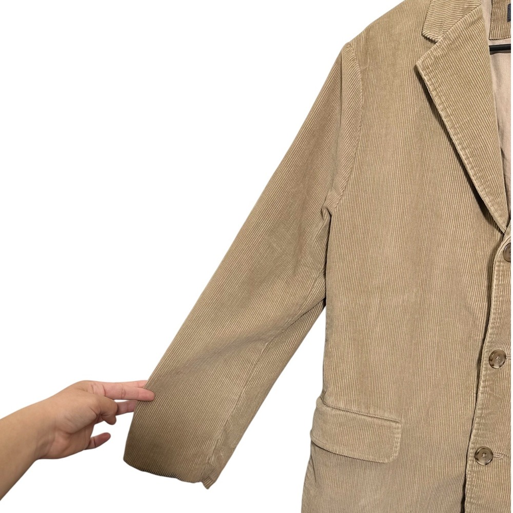 Banana Republic Mens Tan Corduroy 3-Button Blazer Sport Coat Jacket Khaki Large - Picture 3 of 10